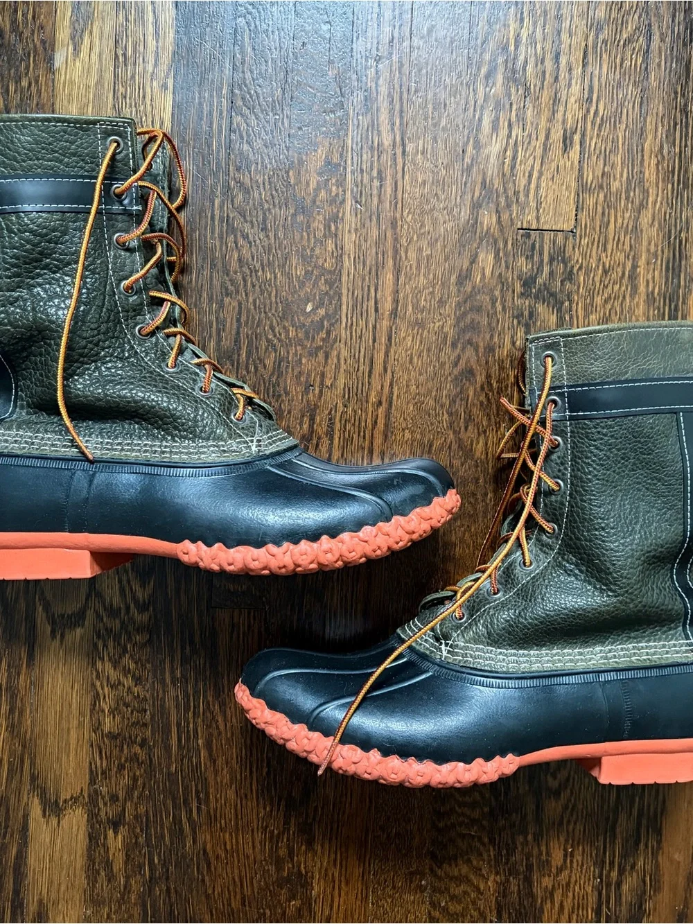 L.L. Bean x Todd Snyder Olive Green Leather Bean Boots